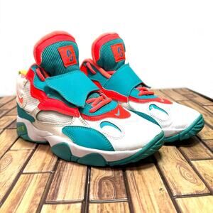 NIKE Air Shoes White Aqua Orange - Size 7y BQ9632-101